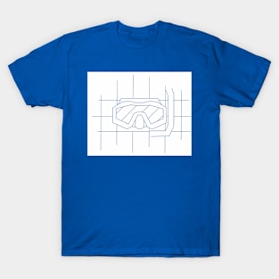 REVERSED GRID DRAWING OF A DIVE MASK white T-Shirt